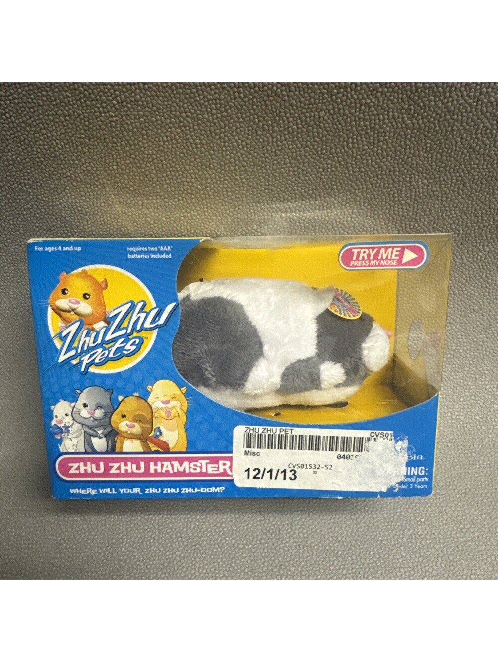 2009 Zhu Zhu Pets Hamster Jinx White Gray Cepia Plush Animal Toy